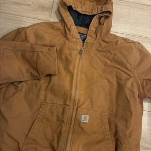 Carhartt Men’s J130-M Washed Duck Active Jac Brown Jacket Quilt Lined Size 2XL